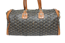 Load image into Gallery viewer, GOYARD ゴヤール クロワジュール 40 ボストンバッグ 2010s PVC レザー ブラック ブラウン シルバー金具 良品 中古 4b005327