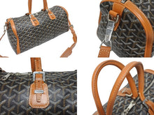 Load image into Gallery viewer, GOYARD ゴヤール クロワジュール 40 ボストンバッグ 2010s PVC レザー ブラック ブラウン シルバー金具 良品 中古 4b005327