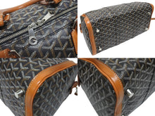 Load image into Gallery viewer, GOYARD ゴヤール クロワジュール 40 ボストンバッグ 2010s PVC レザー ブラック ブラウン シルバー金具 良品 中古 4b005327