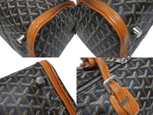Load image into Gallery viewer, GOYARD ゴヤール クロワジュール 40 ボストンバッグ 2010s PVC レザー ブラック ブラウン シルバー金具 良品 中古 4b005327