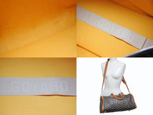 Load image into Gallery viewer, GOYARD ゴヤール クロワジュール 40 ボストンバッグ 2010s PVC レザー ブラック ブラウン シルバー金具 良品 中古 4b005327