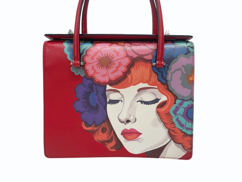 PRADA プラダ プリント sac a main en cuir ショルダーバッグ PRADA プラダ プリント sac a main en cuir ショルダーバッグ