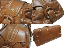 Load image into Gallery viewer, 極美品 BURBERRY バーバリー Bowling ボーリング ボストンバッグ FF12501 WS12501 ブラウン ゴールド金具 中古 4b005854