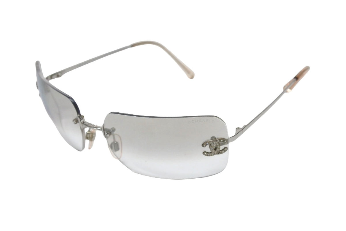CHANEL サングラス リムレス 4017-d グラデーション　ココマーク CHANEL シャネル ココマーク ラインストーン サングラス ツー