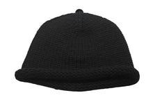 Load image into Gallery viewer, 極美品 CHROME HEARTS クロムハーツ BSフレア レザーパッチ ニットキャップ BSフレア ボタン ビーニー カシミヤ ブラック ONE SIZE 中古 4b006255