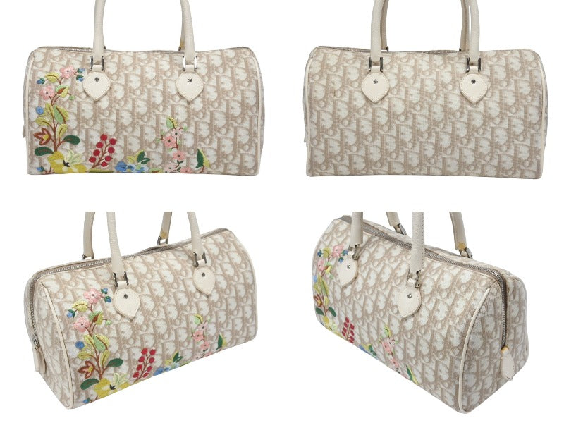 【希少】Christian Doir 花柄 刺繍 トロッター ミニボストンバッグ Christian Dior クリスチャンディオール ミニボストン