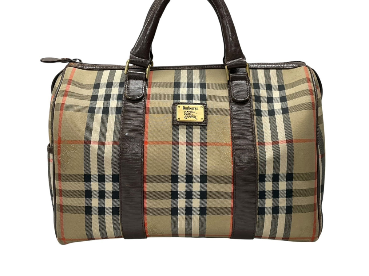バーバリー　ボストンバッグ　ノバチェック BURBERRY バーバリー ノバチェック ミニボストンバッグ ベージュ