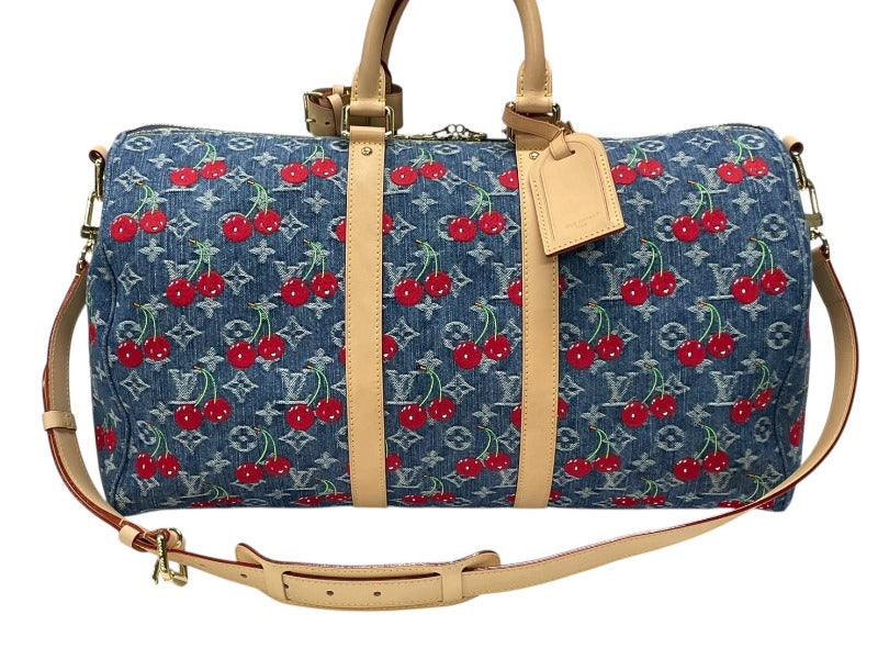新品 ルイ ヴィトン TM バンドーBB・モノグラム デニム・チェリー 村上隆 新品同様 LOUIS VUITTON ルイヴィトン LV × TM キーポル バンド
