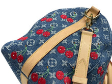 Load image into Gallery viewer, 新品同様 LOUIS VUITTON ルイヴィトン LV × TM キーポル バンドリエール 45 チェリー デニム モノグラム 村上隆 M13875 中古 4b007753