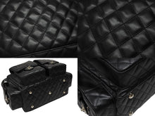 Load image into Gallery viewer, 極美品 CHANEL シャネル カンボンライン マルチポケット カンボンライン ボストンバッグ 9番台 カーフレザー ブラック ピンク 中古 4b008119