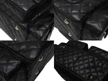 Load image into Gallery viewer, 極美品 CHANEL シャネル カンボンライン マルチポケット カンボンライン ボストンバッグ 9番台 カーフレザー ブラック ピンク 中古 4b008119
