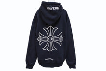 Load image into Gallery viewer, CHROME HEARTS クロムハーツ OLD オールドモデル CHクロス サーマル パーカー サイズM ブラック 美品 中古 4b008163