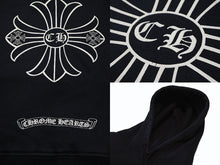 Load image into Gallery viewer, CHROME HEARTS クロムハーツ OLD オールドモデル CHクロス サーマル パーカー サイズM ブラック 美品 中古 4b008163