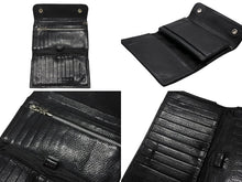 Load image into Gallery viewer, CHROME HEARTS クロムハーツ ウェーブウォレット 長財布 クロスボールボタン ダガージップ シルバー925 レザー ブラック 美品 中古 4b008182
