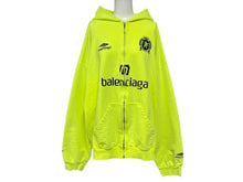 画像をギャラリービューアに読み込む, 極美品 BALENCIAGA バレンシアガ Soccer Paris Zip-Hoodie ジップアップフーディー パーカー 744457 サイズXXL グリーン 中古 4b008199