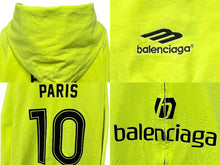 画像をギャラリービューアに読み込む, 極美品 BALENCIAGA バレンシアガ Soccer Paris Zip-Hoodie ジップアップフーディー パーカー 744457 サイズXXL グリーン 中古 4b008199