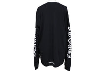 Load image into Gallery viewer, CHROME HEARTS クロムハーツ ネックロゴ 長袖Tシャツ サイズL アームロゴ プリント ブラック コットン 美品 中古 4b008219