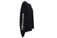 Load image into Gallery viewer, CHROME HEARTS クロムハーツ ネックロゴ 長袖Tシャツ サイズL アームロゴ プリント ブラック コットン 美品 中古 4b008219