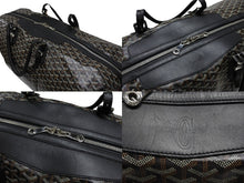 Load image into Gallery viewer, GOYARD ゴヤール ボーイング65 ボストンバッグ ヘリンボーン ゴヤールデインキャンバス ブラック シルバー金具 スト付き 美品 中古 4b008317