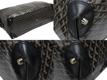 Load image into Gallery viewer, GOYARD ゴヤール ボーイング65 ボストンバッグ ヘリンボーン ゴヤールデインキャンバス ブラック シルバー金具 スト付き 美品 中古 4b008317