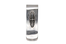 Load image into Gallery viewer, CHROME HEARTS クロムハーツ MNY CLIP SM フローラルクロス マネークリップ スモール 重量約56.4g スターリングシルバー 美品 中古 4b008444