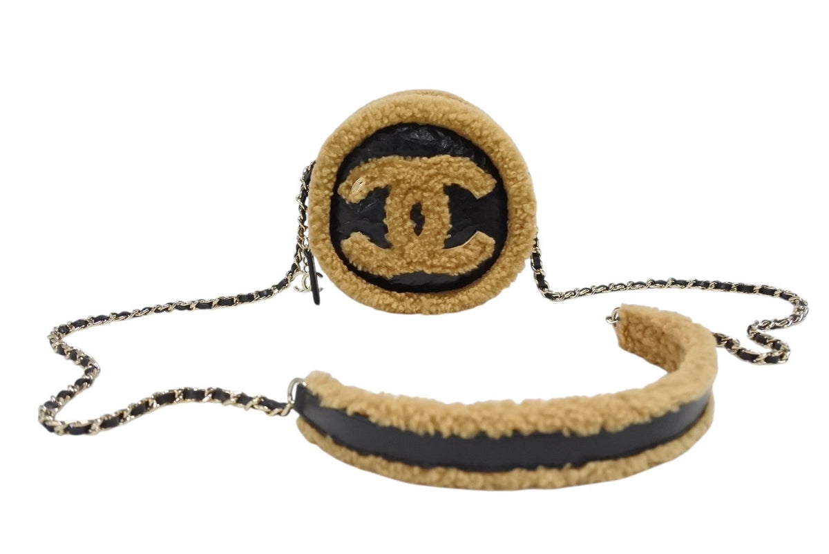 極美品 CHANEL シャネル シアリング ラウンドチェーンショルダーバッグ  