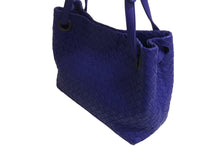 Load image into Gallery viewer, 極美品 BOTTEGA VENETA ボッテガヴェネタ イントレチャート スモール ガルダバッグ ハンドバッグ 405071 ブルー 中古 4b002667