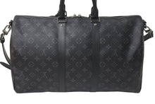 Load image into Gallery viewer, 新品同様 LOUIS VUITTON ルイヴィトン エクリプス キーポル バンドリエール45 ボストンバッグ M40569 シルバー金具 ブラック 中古 4c073964