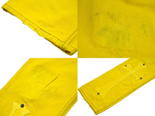 Load image into Gallery viewer, CHROME HEARTS クロムハーツ LEVI'S リーバイス クロスパッチ ウォッシュドデニムパンツ イエロー サイズ31 美品 中古 4c066986