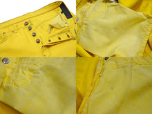 Load image into Gallery viewer, CHROME HEARTS クロムハーツ LEVI'S リーバイス クロスパッチ ウォッシュドデニムパンツ イエロー サイズ31 美品 中古 4c066986
