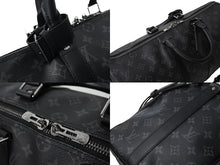 Load image into Gallery viewer, 新品同様 LOUIS VUITTON ルイヴィトン エクリプス キーポル バンドリエール45 ボストンバッグ M40569 シルバー金具 ブラック 中古 4c066999