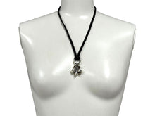 Load image into Gallery viewer, CHROME HEARTS クロムハーツ BSフレアペンダント wレザーブレイド ネックレス BS FLEUR LB シルバー925 重量37.318g 全長94cm 美品 中古 4c067061ch