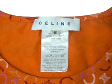 Load image into Gallery viewer, 極美品 CELINE セリーヌ 半袖Tシャツ サイズS トリオンフ 総柄 プリント オレンジ コットン ポリウレタン 中古 4c067095cn