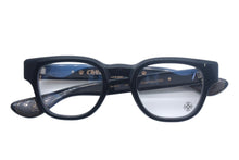 Load image into Gallery viewer, CHROME HEARTS クロムハーツ CUNTVOLUTED 伊達メガネ BK-18KGP サイズ49□23 147 ブラック ゴールドカラー プラスチック 美品 中古 4c067401