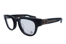 Load image into Gallery viewer, CHROME HEARTS クロムハーツ CUNTVOLUTED 伊達メガネ BK-18KGP サイズ49□23 147 ブラック ゴールドカラー プラスチック 美品 中古 4c067401