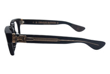 Load image into Gallery viewer, CHROME HEARTS クロムハーツ CUNTVOLUTED 伊達メガネ BK-18KGP サイズ49□23 147 ブラック ゴールドカラー プラスチック 美品 中古 4c067401