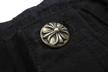 Load image into Gallery viewer, 極美品 ChromeHearts クロムハーツ カーペンターデニムパンツ ボタンフライ コットン シルバー925 ブラック シルバー金具 34 中古 4c067404