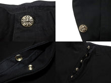 Load image into Gallery viewer, 極美品 ChromeHearts クロムハーツ カーペンターデニムパンツ ボタンフライ コットン シルバー925 ブラック シルバー金具 34 中古 4c067404