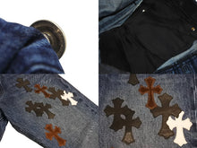 Load image into Gallery viewer, CHROME HEARTS クロムハーツ ウォッシュド デニムパンツ クロスパッチ JEAN STRTLG FBRC インディゴ サイズ34 美品 中古 4c067410