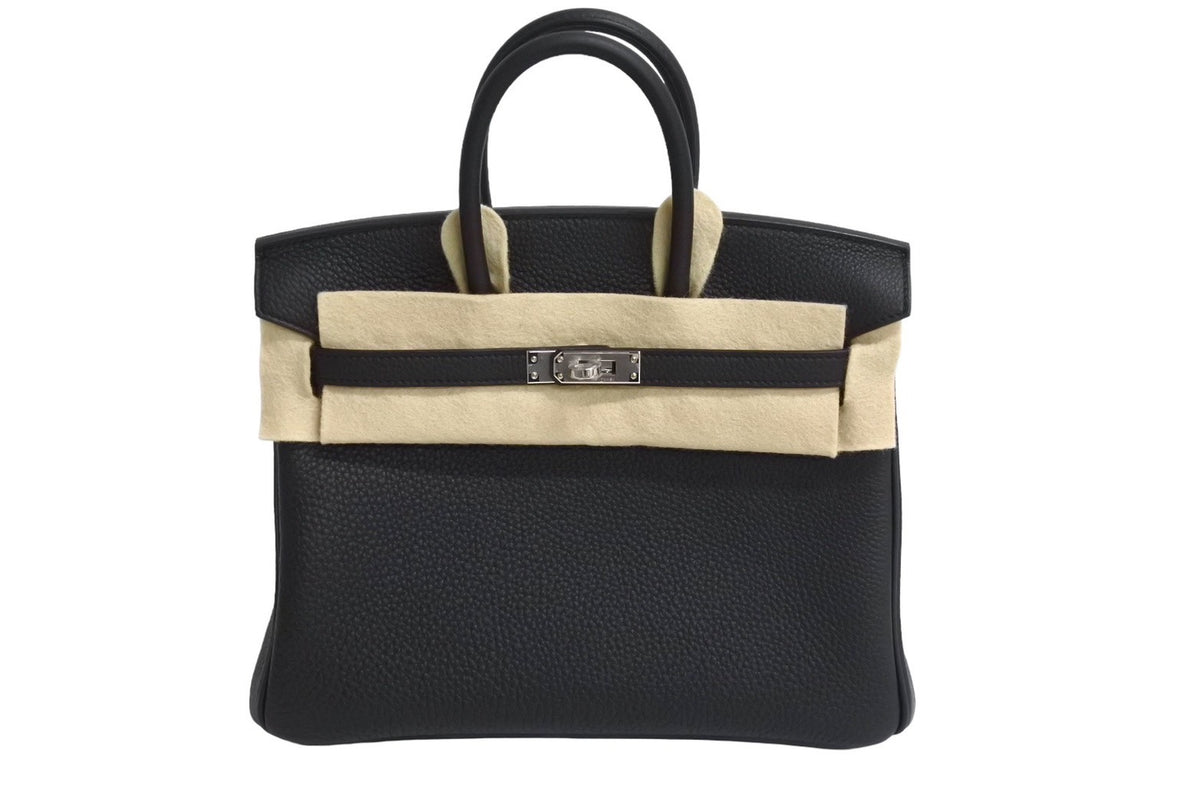 新品未使用品 HERMES エルメス バーキン25 ハンドバッグ W刻印 2024年 トゴ ノワール シルバー金具 中古 4c067414 –  Casanova Vintage
