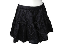 Load image into Gallery viewer, 極美品 CHROME HEARTS クロムハーツ マルチロゴ フレア ミニ スカート ブラック シルク ロゴ CHクロス BSフレア 中古 4c067437