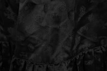 Load image into Gallery viewer, 極美品 CHROME HEARTS クロムハーツ マルチロゴ フレア ミニ スカート ブラック シルク ロゴ CHクロス BSフレア 中古 4c067437