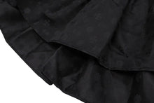 Load image into Gallery viewer, 極美品 CHROME HEARTS クロムハーツ マルチロゴ フレア ミニ スカート ブラック シルク ロゴ CHクロス BSフレア 中古 4c067437
