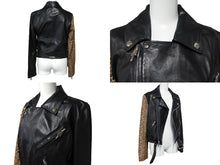 Load image into Gallery viewer, CHROME HEARTS クロムハーツ JJ DEAN ライダースジャケット サイズM ブラック レオパード ハラコ レザー シルバー925 美品 中古 4c067438