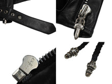 Load image into Gallery viewer, CHROME HEARTS クロムハーツ JJ DEAN ライダースジャケット サイズM ブラック レオパード ハラコ レザー シルバー925 美品 中古 4c067438