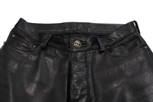 Load image into Gallery viewer, CHROME HEARTS クロムハーツ フレアニー カーペンター レザーパンツ ブラック シルバー925 ロゴ サイズ33 美品 中古 4c067446