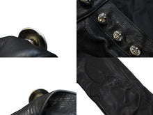 Load image into Gallery viewer, CHROME HEARTS クロムハーツ フレアニー カーペンター レザーパンツ ブラック シルバー925 ロゴ サイズ33 美品 中古 4c067446