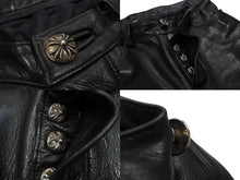 Load image into Gallery viewer, CHROME HEARTS クロムハーツ フレアニー カーペンター レザーパンツ ブラック シルバー925 ロゴ サイズ30 美品 中古 4c067447