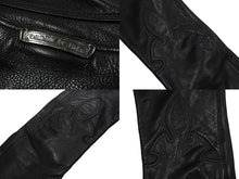 Load image into Gallery viewer, CHROME HEARTS クロムハーツ フレアニー カーペンター レザーパンツ ブラック シルバー925 ロゴ サイズ30 美品 中古 4c067447