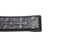 Load image into Gallery viewer, CHROME HEARTS クロムハーツ クロスパッチ ベルトストラップ サイズ30 レザー シルバー925 ブラック 美品 中古 4c067449